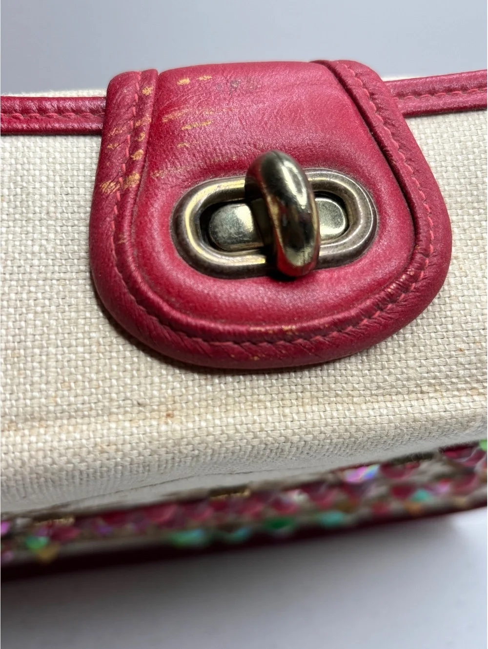 Vintage Enid Collins of Texas Saucy Berries Jeweled Canvas Handbag